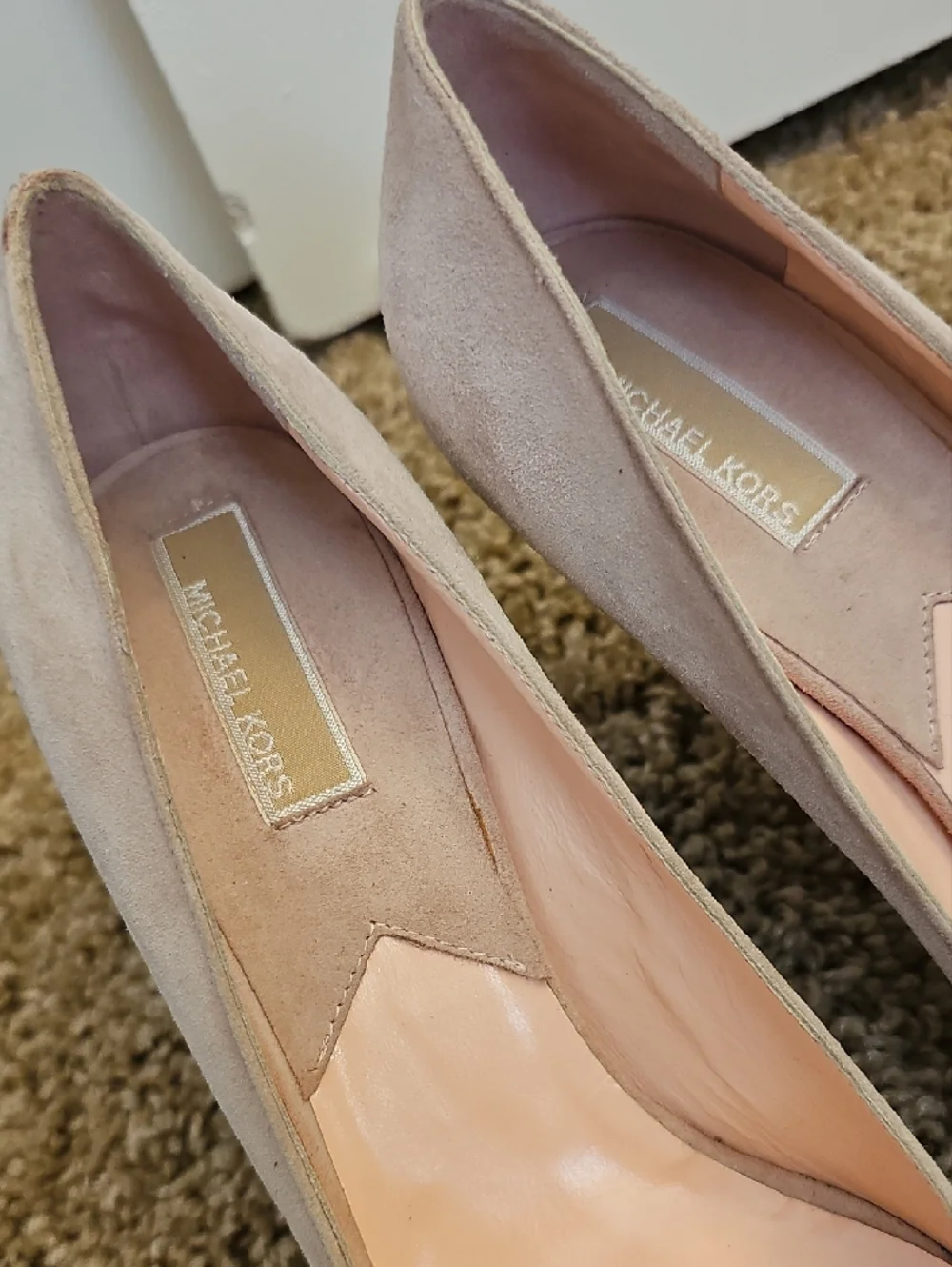 MICHAEL KORS Blush Pink Suede Peep-Toe Pumps Size 8